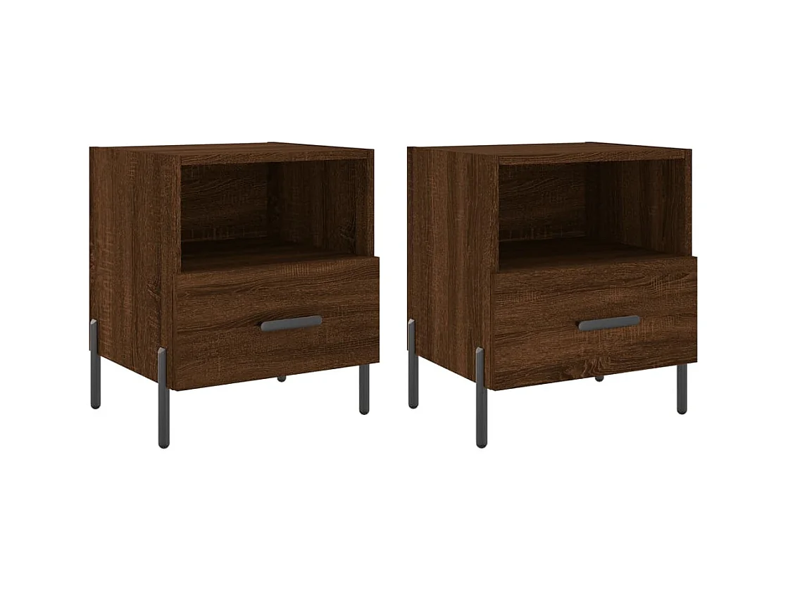 Tables de chevet 2 pcs chêne marron 40x35x47,5 cm