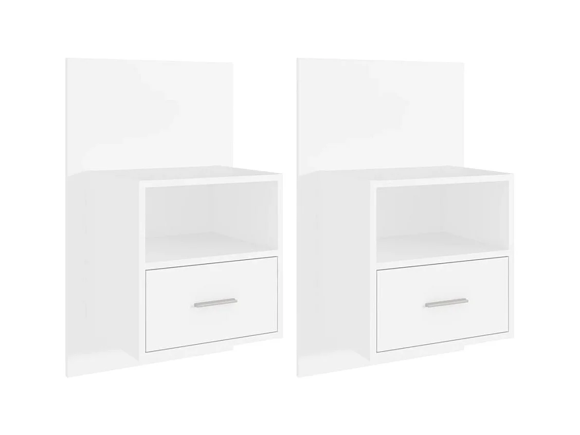 Tables de chevet murales 2 pcs Blanc