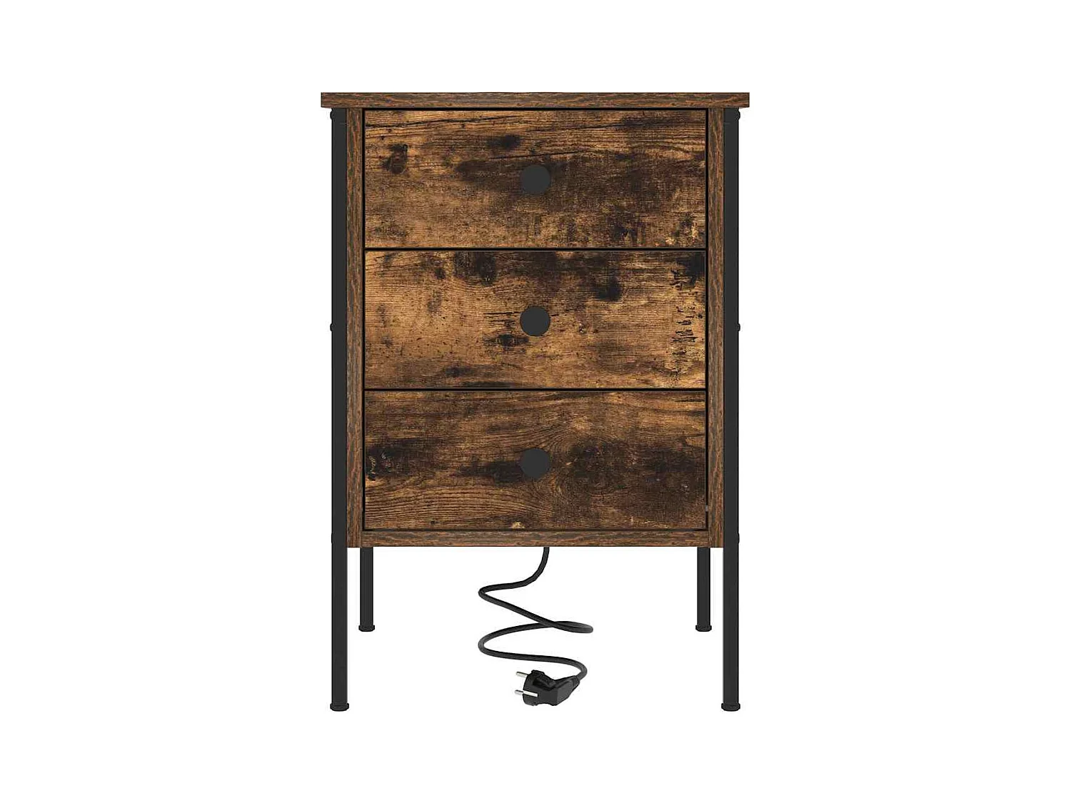 Mesitas de noche con cajón 2 uds Roble ahumado 42 x 41 x 61 cm