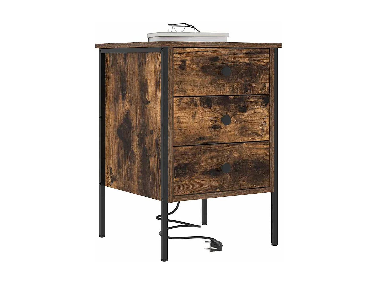 Armoires de chevet avec tiroir 2 pcs Chêne fumé 42 x 41 x 61 cm