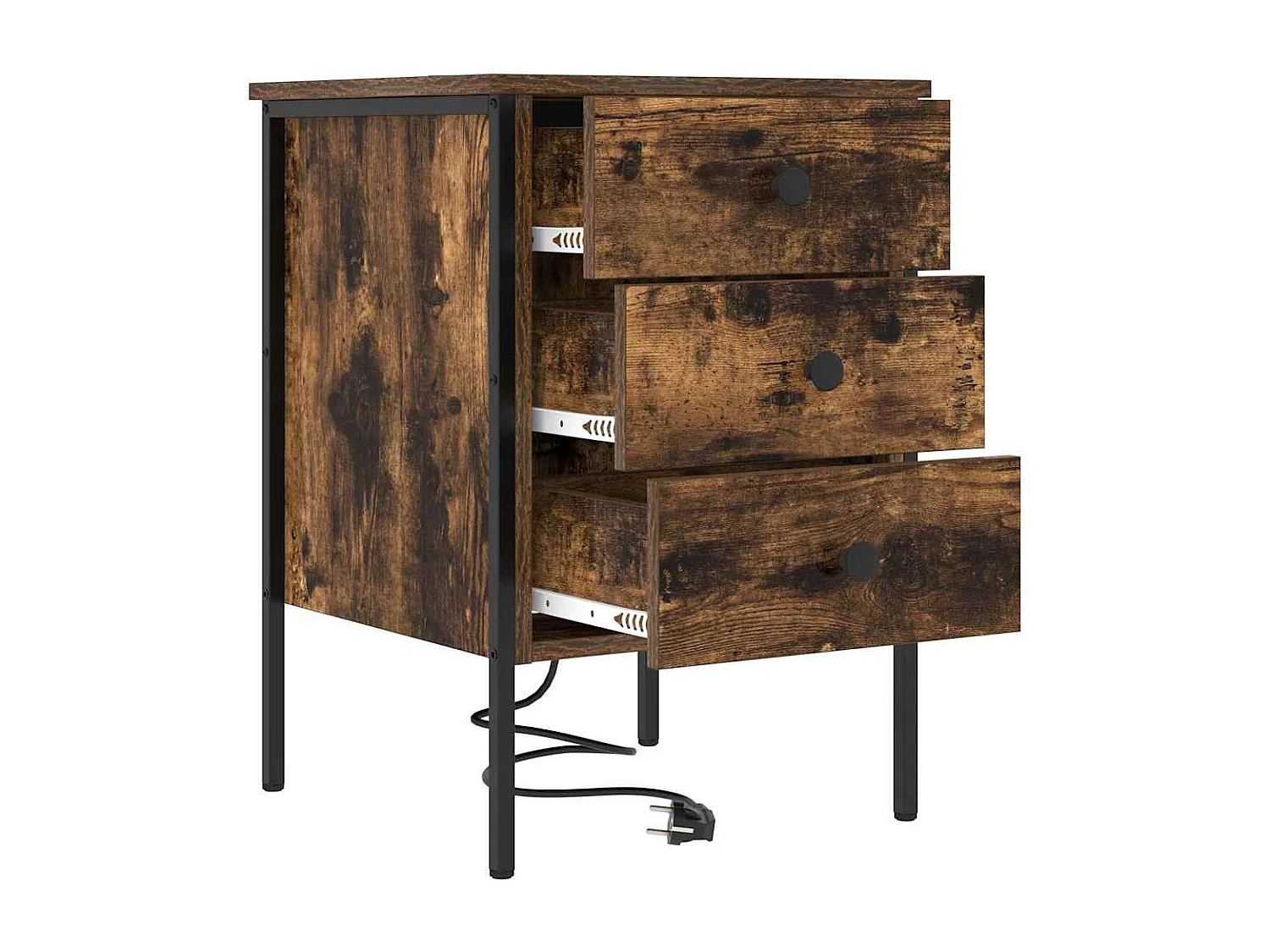 Armoires de chevet avec tiroir 2 pcs Chêne fumé 42 x 41 x 61 cm