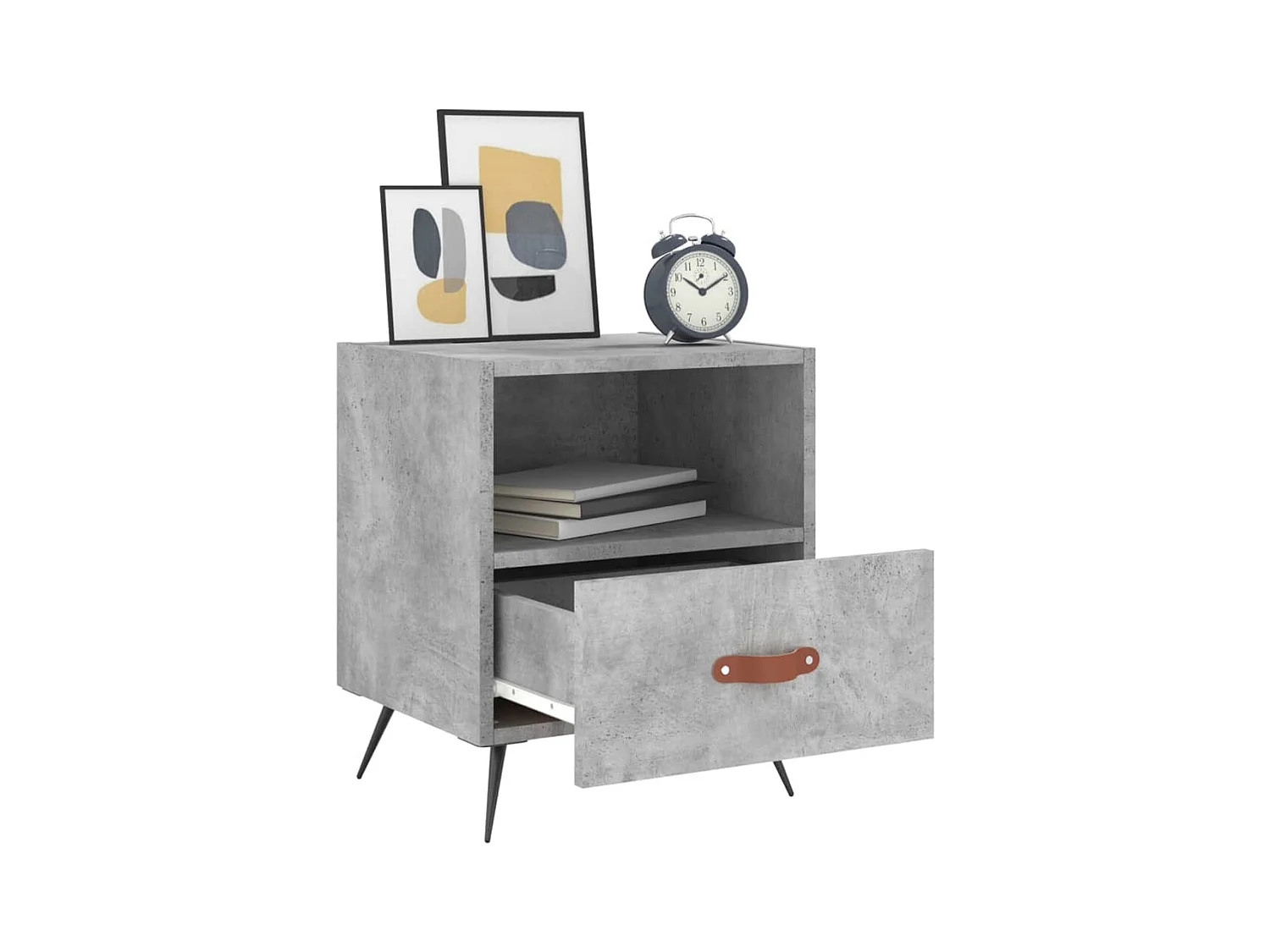 Mesitas de noche 2 piezas gris hormigón 40x35x47,5cm madera de ingeniería