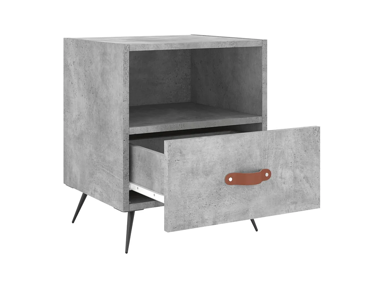 Mesitas de noche 2 piezas gris hormigón 40x35x47,5cm madera de ingeniería