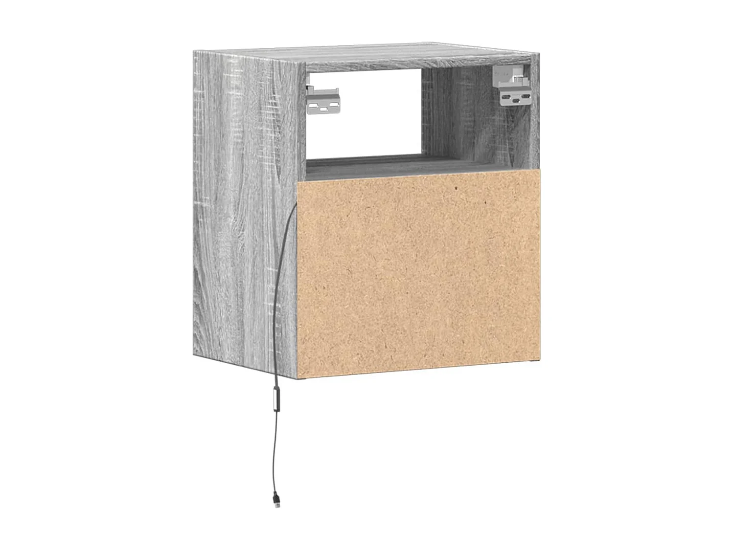 Tables de chevet murales avec lumières LED 2 pcs sonoma gris