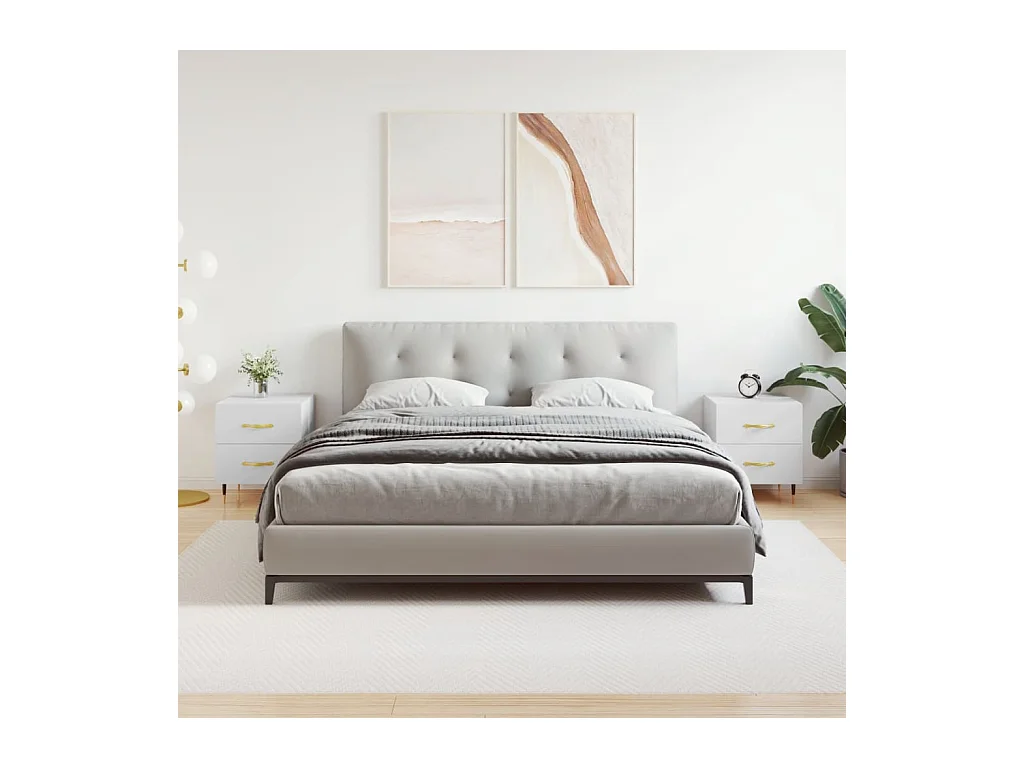 Comodini 2 pezzi bianchi 40x35x47,5 cm in legno ingegnerizzato