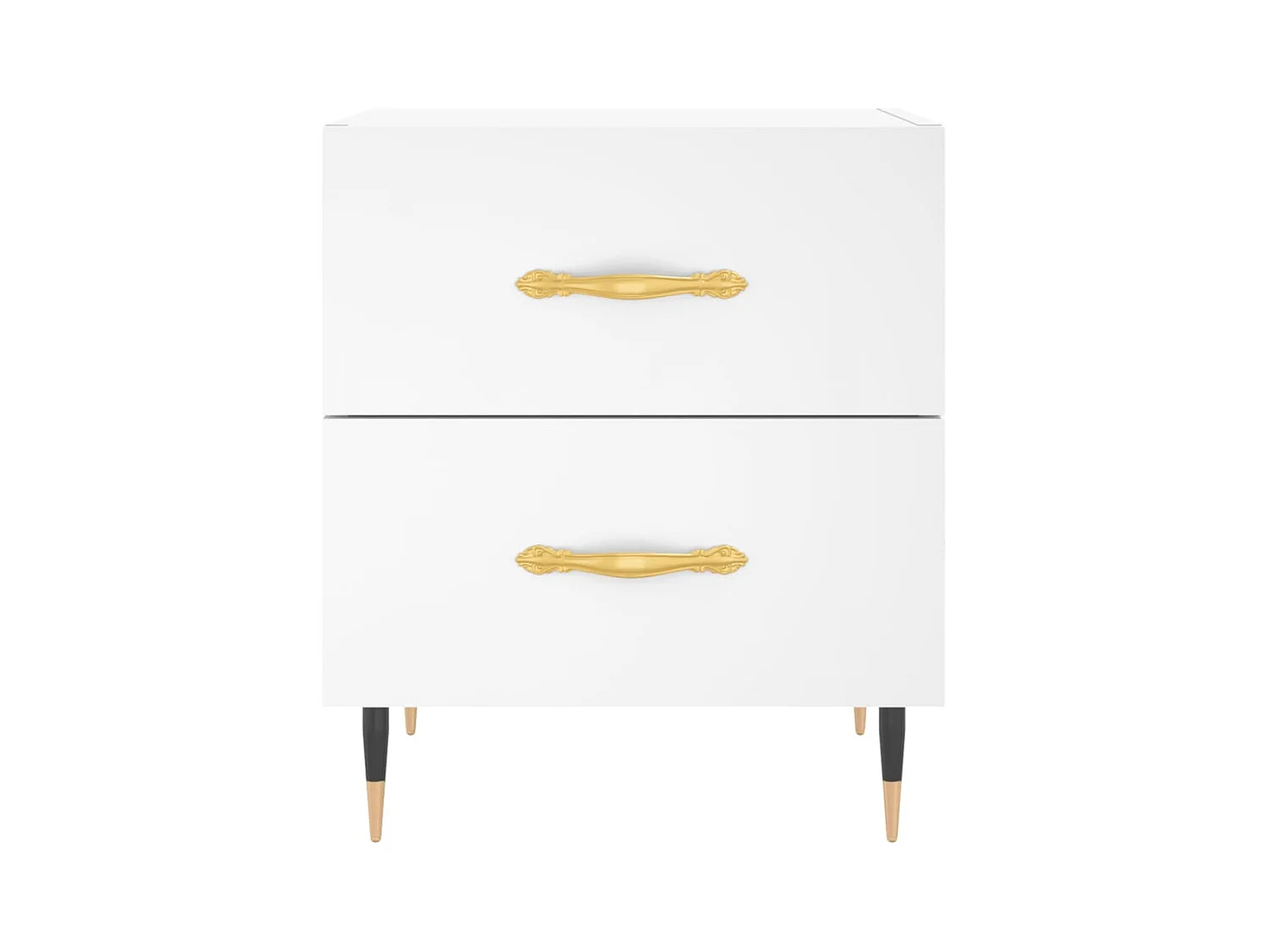 Comodini 2 pezzi bianchi 40x35x47,5 cm in legno ingegnerizzato