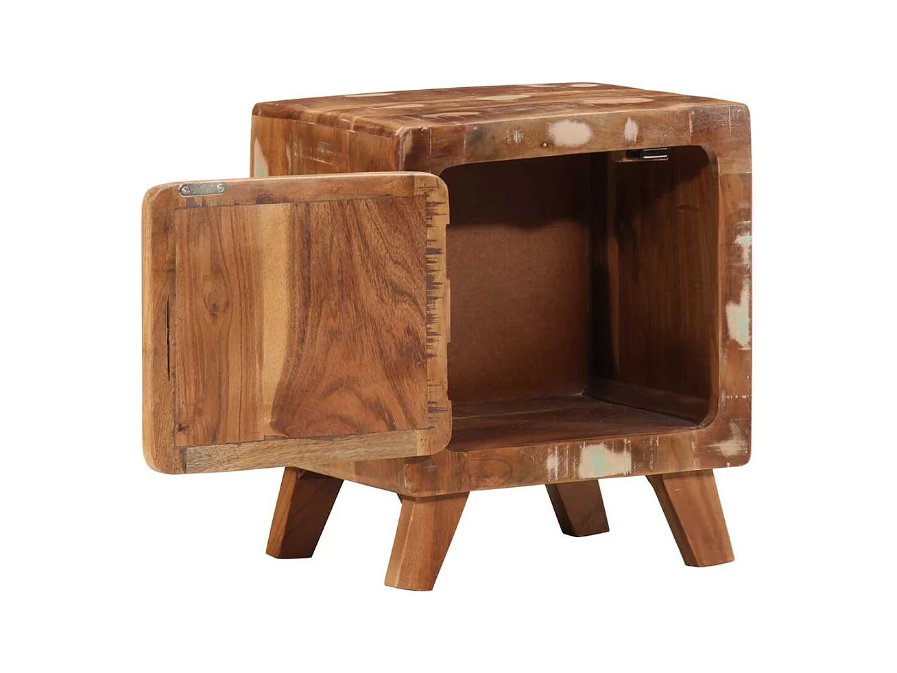 Mesita de noche 40x32x46 cm madera maciza recuperada