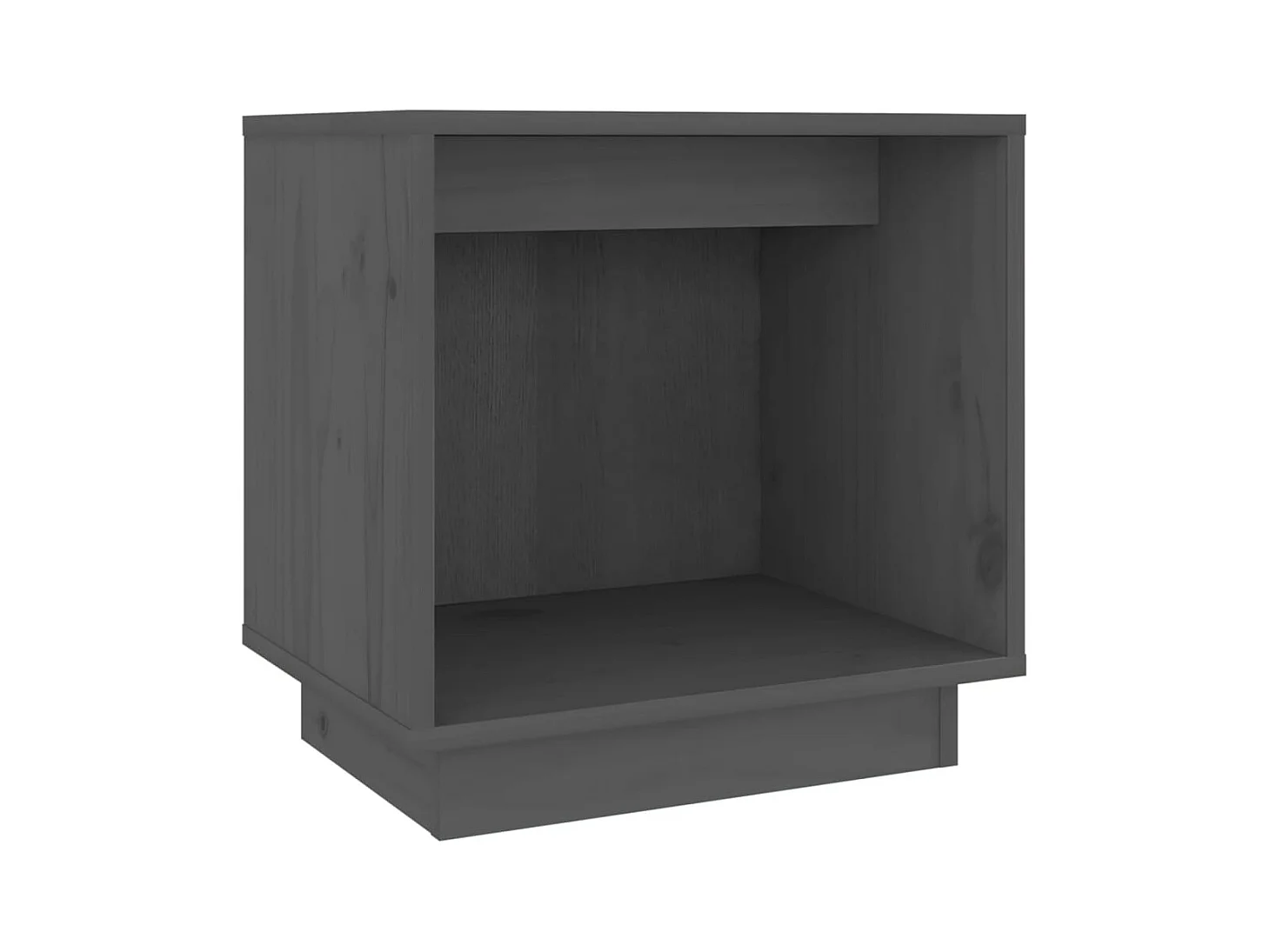 Mesita de noche Gris 40x30x40 cm Madera maciza de pino