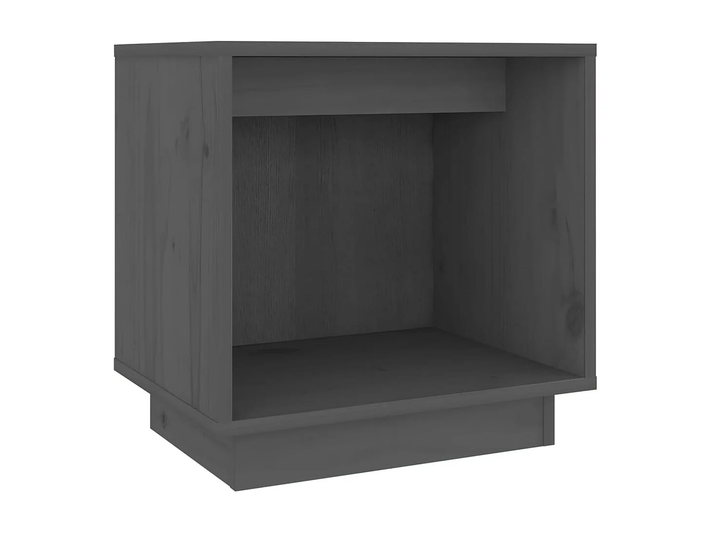 Comodino Grigio 40x30x40 cm Legno massello di pino