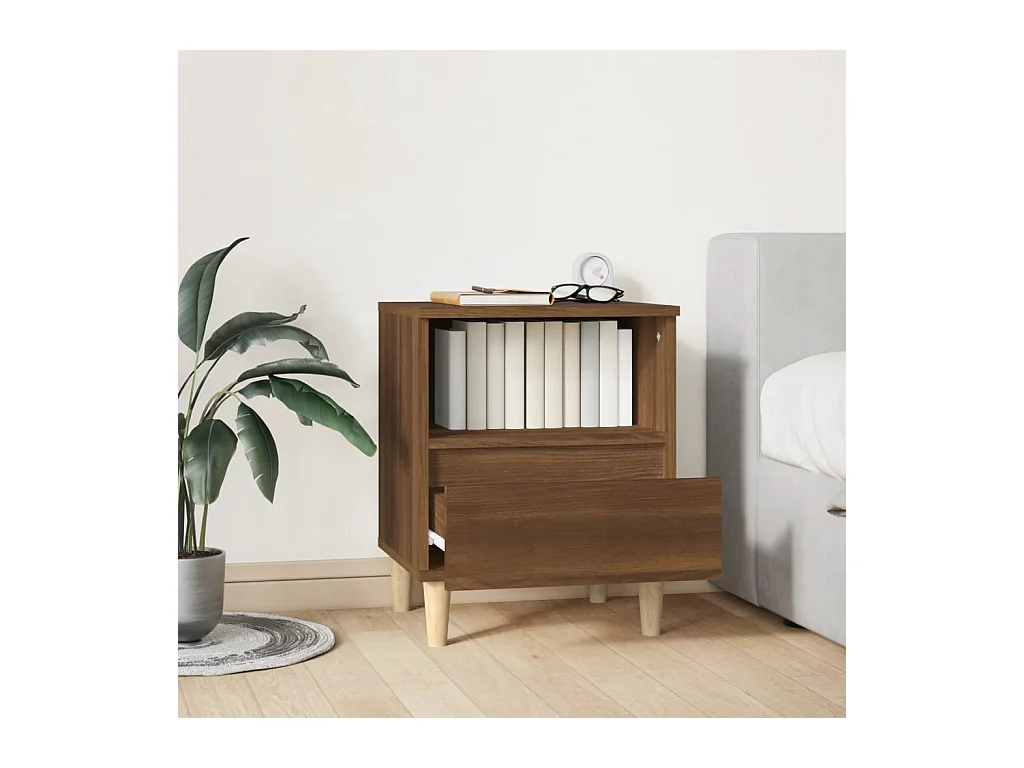 Table de chevet Chêne marron 40x35x50 cm
