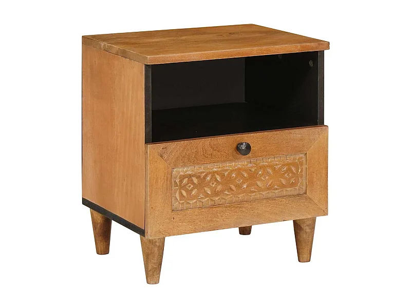 Comodino con cassetto Marrone chiaro 40 x 33 x 46 cm