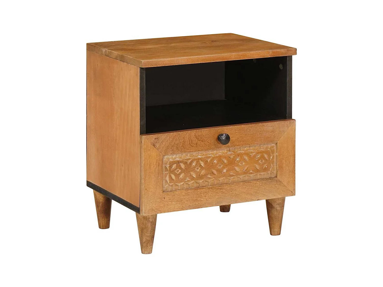 Mesita de noche con cajón Marrón claro 40 x 33 x 46 cm