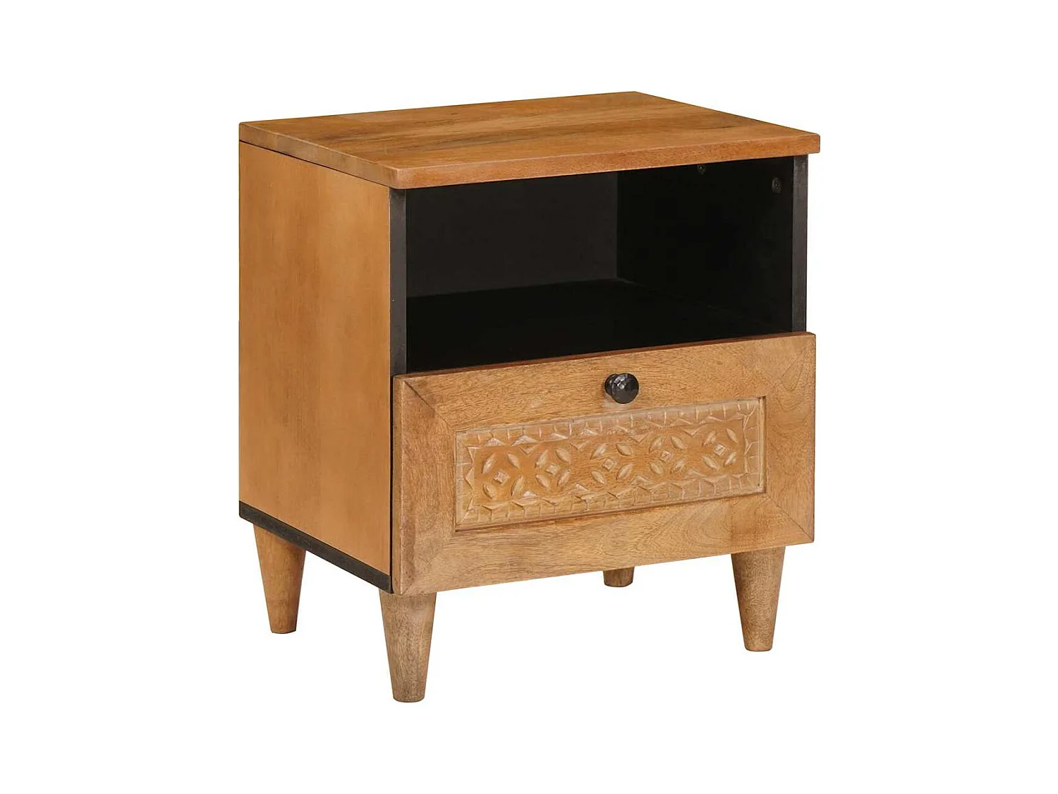 Mesita de noche con cajón Marrón claro 40 x 33 x 46 cm