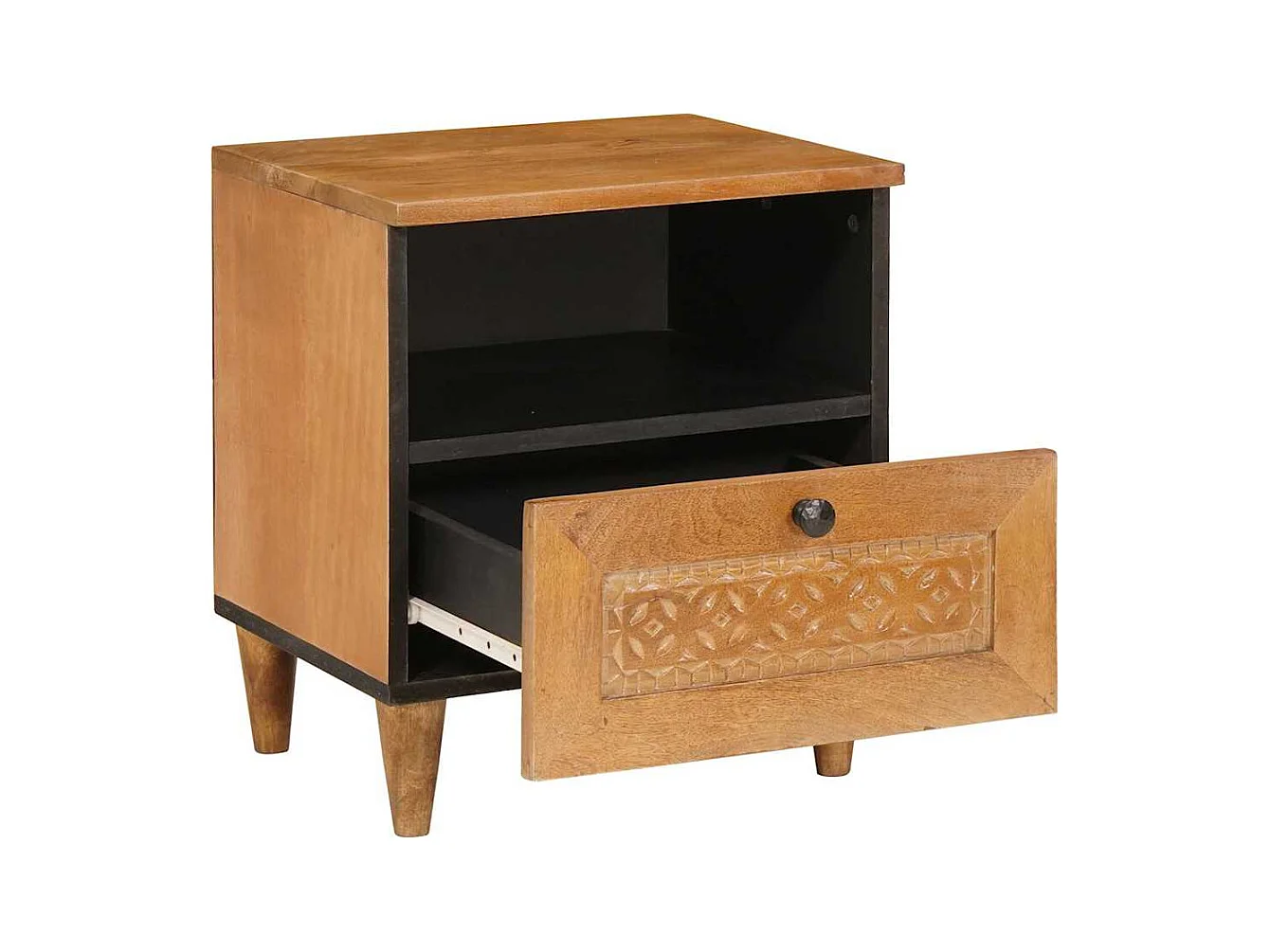 Mesita de noche con cajón Marrón claro 40 x 33 x 46 cm