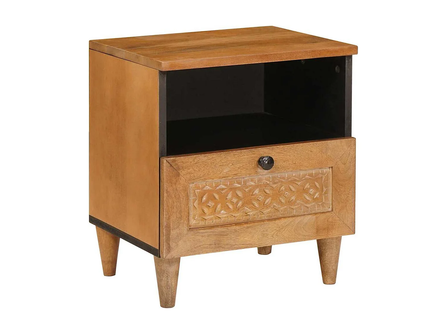 Table de chevet avec tiroir Marron clair 40 x 33 x 46 cm