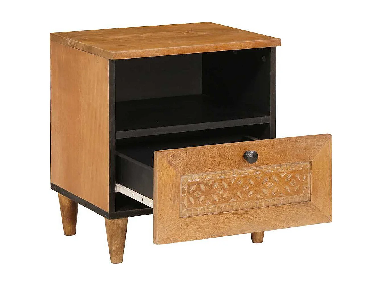 Table de chevet avec tiroir Marron clair 40 x 33 x 46 cm