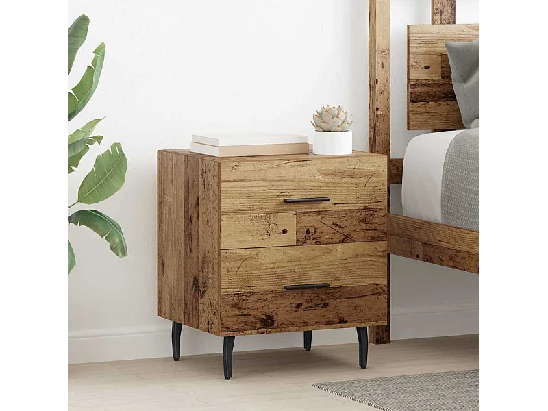 Nachtkastje met lade Antiek hout 40 x 35 x 47,5 cm