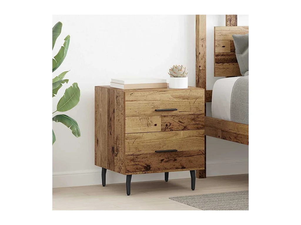 Cabinet de chevet avec tiroir Bois ancien 40 x 35 x 47.5 cm