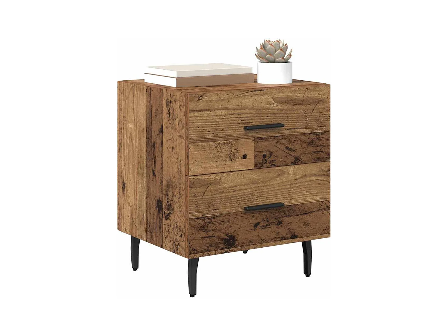 Cabinet de chevet avec tiroir Bois ancien 40 x 35 x 47.5 cm
