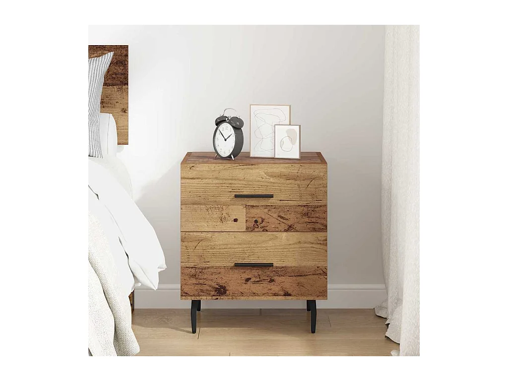 Cabinet de chevet avec tiroir Bois ancien 40 x 35 x 47.5 cm