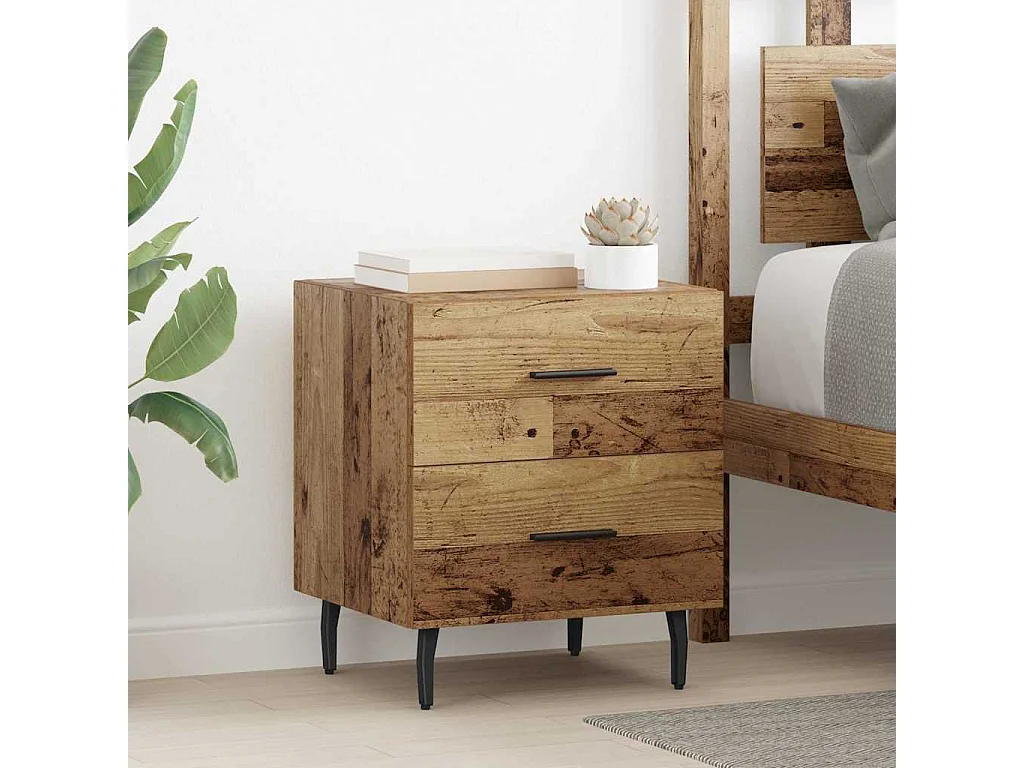 Cabinet de chevet avec tiroir Bois ancien 40 x 35 x 47.5 cm