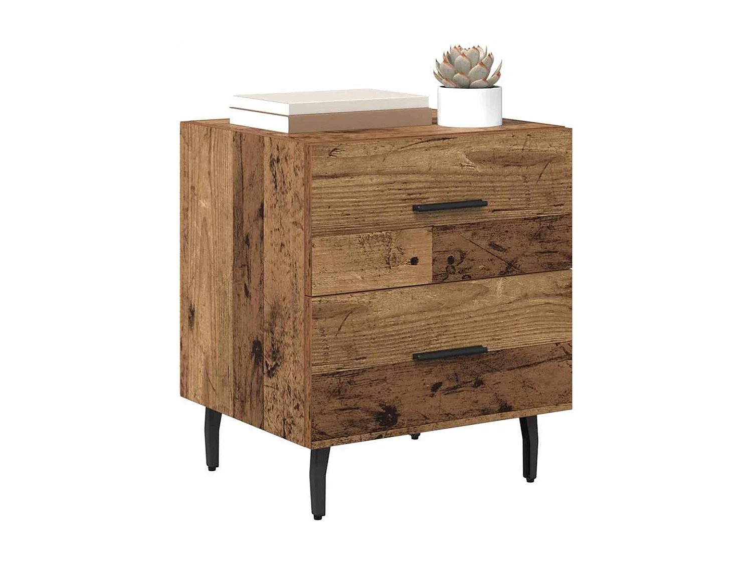 Cabinet de chevet avec tiroir Bois ancien 40 x 35 x 47.5 cm