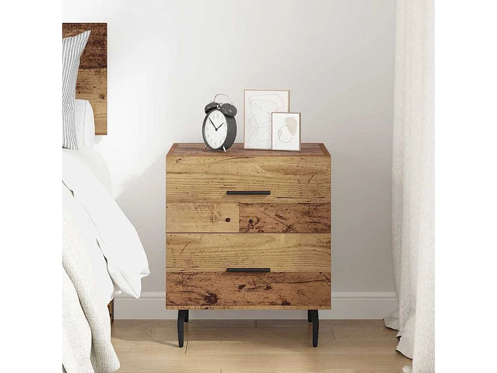 Cabinet de chevet avec tiroir Bois ancien 40 x 35 x 47.5 cm