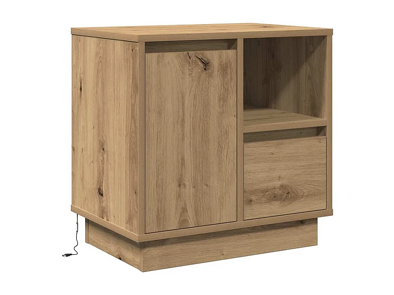 Cabinet de chevet avec chêne artisanal 50 x 34.5 x 50 cm.