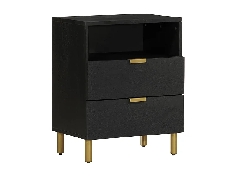 Table de chevet noir 50x33x62 cm bois d'ingénierie