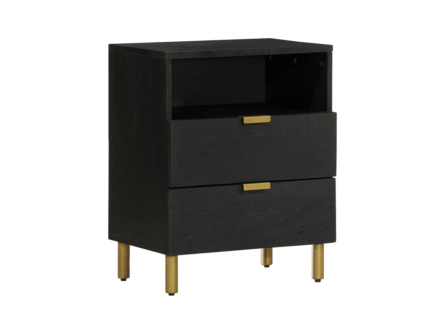 Table de chevet noir 50x33x62 cm bois d'ingénierie