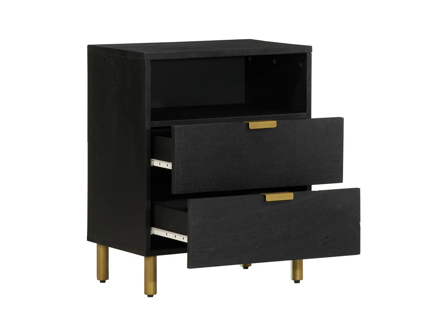 Table de chevet noir 50x33x62 cm bois d'ingénierie