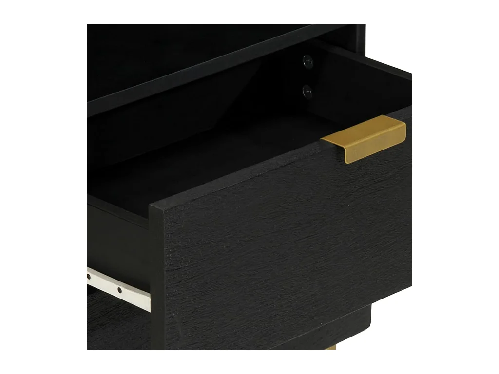 Table de chevet noir 50x33x62 cm bois d'ingénierie