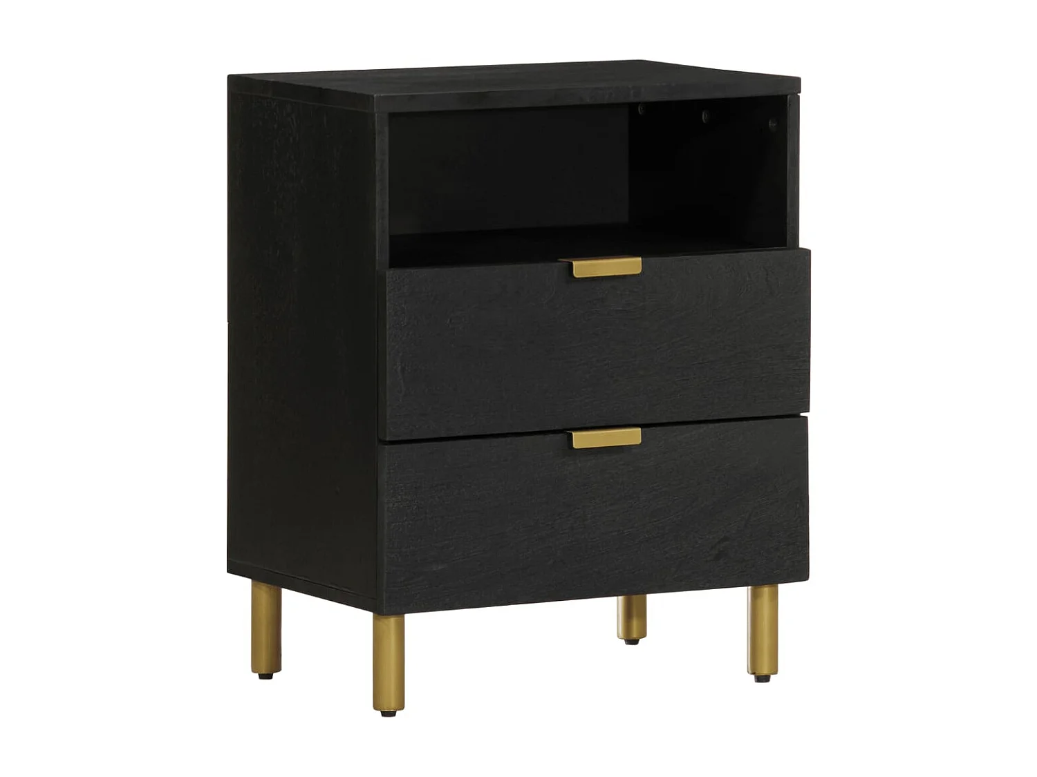 Table de chevet noir 50x33x62 cm bois d'ingénierie