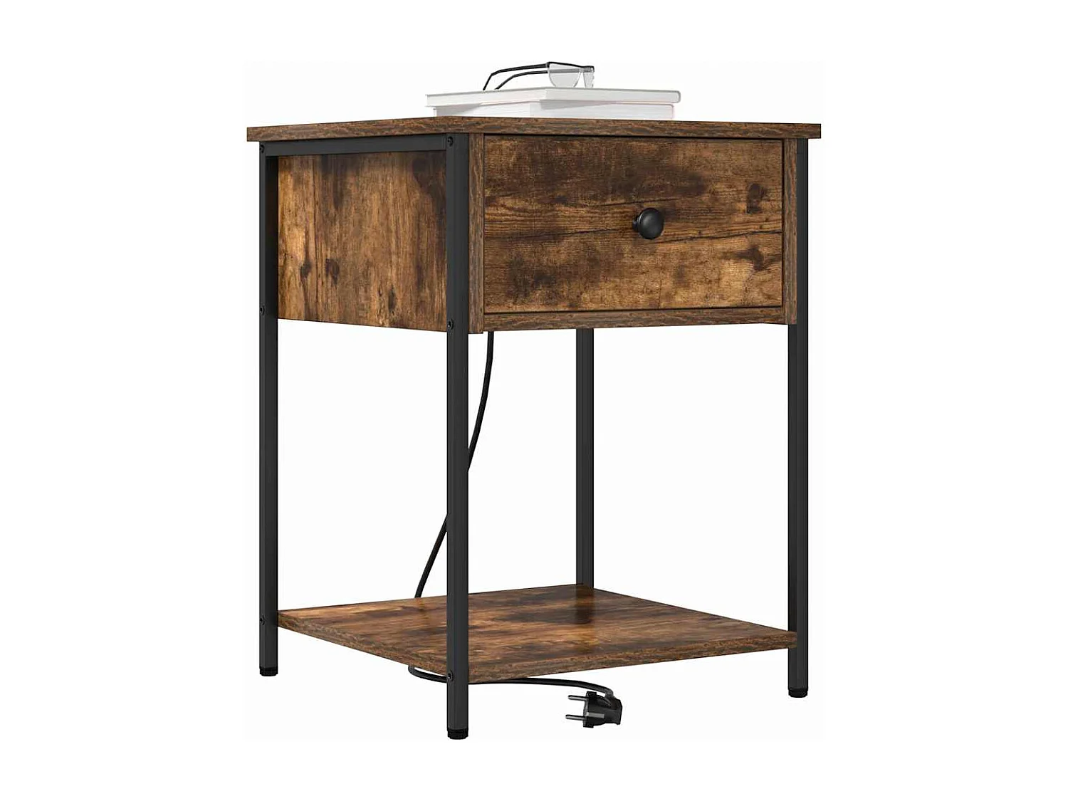 Cabinet de chevet avec tiroir 2 pcs Chêne fumé 42 x 41 x 56 cm