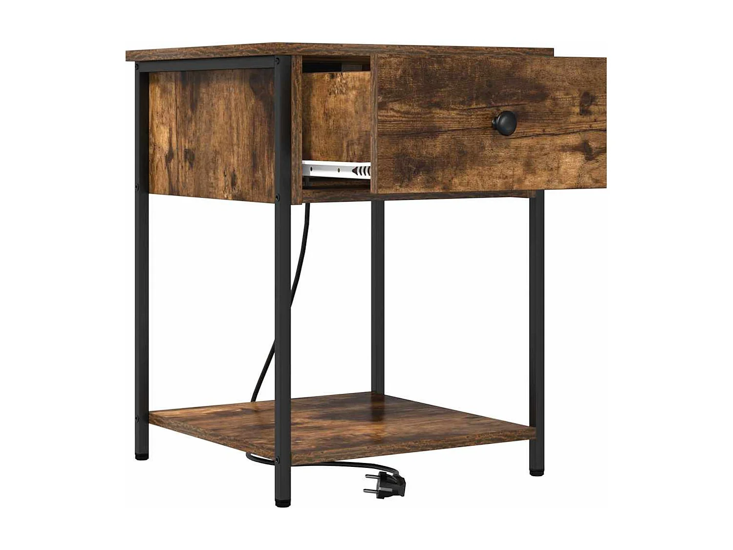 Cabinet de chevet avec tiroir 2 pcs Chêne fumé 42 x 41 x 56 cm