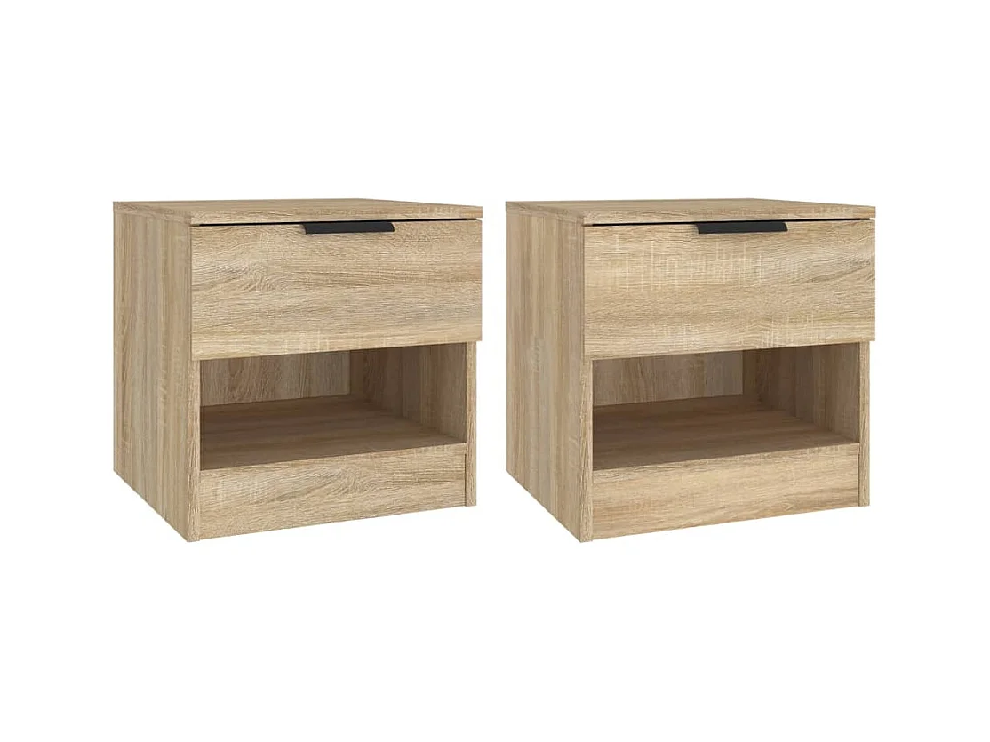 Juego de mesita de noche de 2 piezas de madera de ingeniería de roble Sonoma