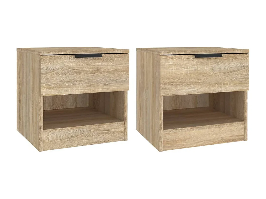 Tables de chevet 2 pcs Chêne Sonoma Bois d'ingénierie