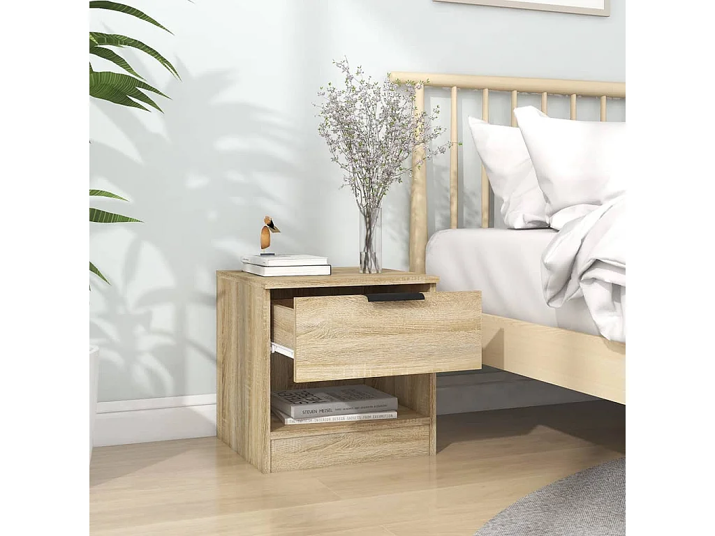 Tables de chevet 2 pcs Chêne Sonoma Bois d'ingénierie