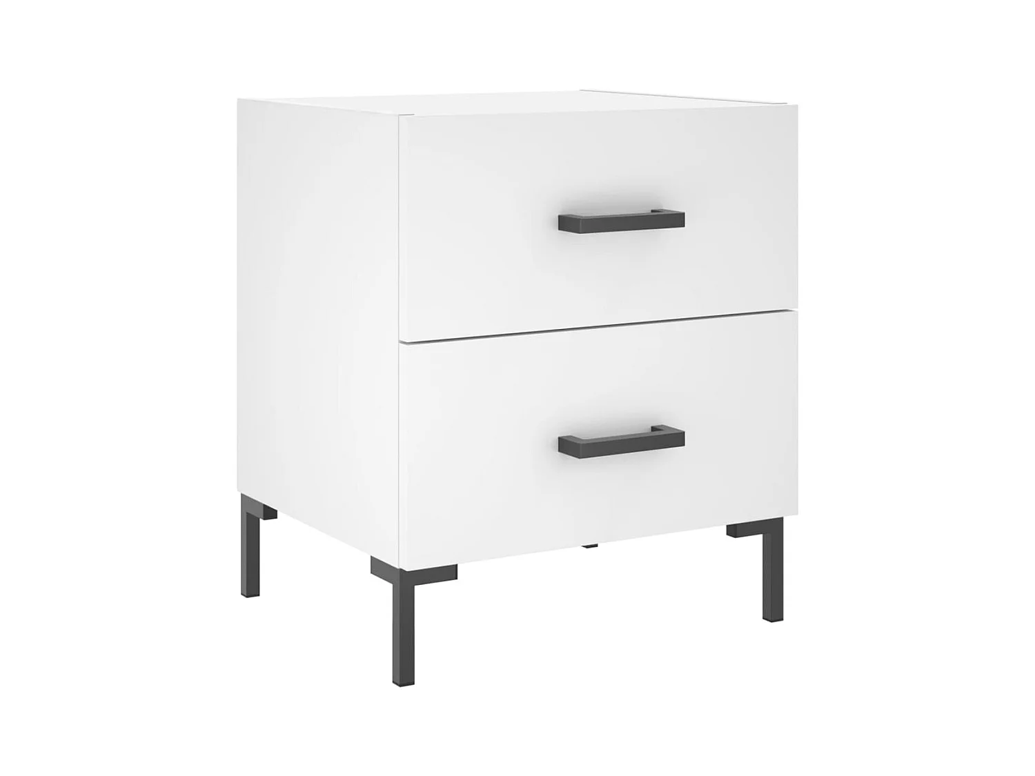 Nachtkastjes 2 stuks wit 40x35x47,5 cm bewerkt hout