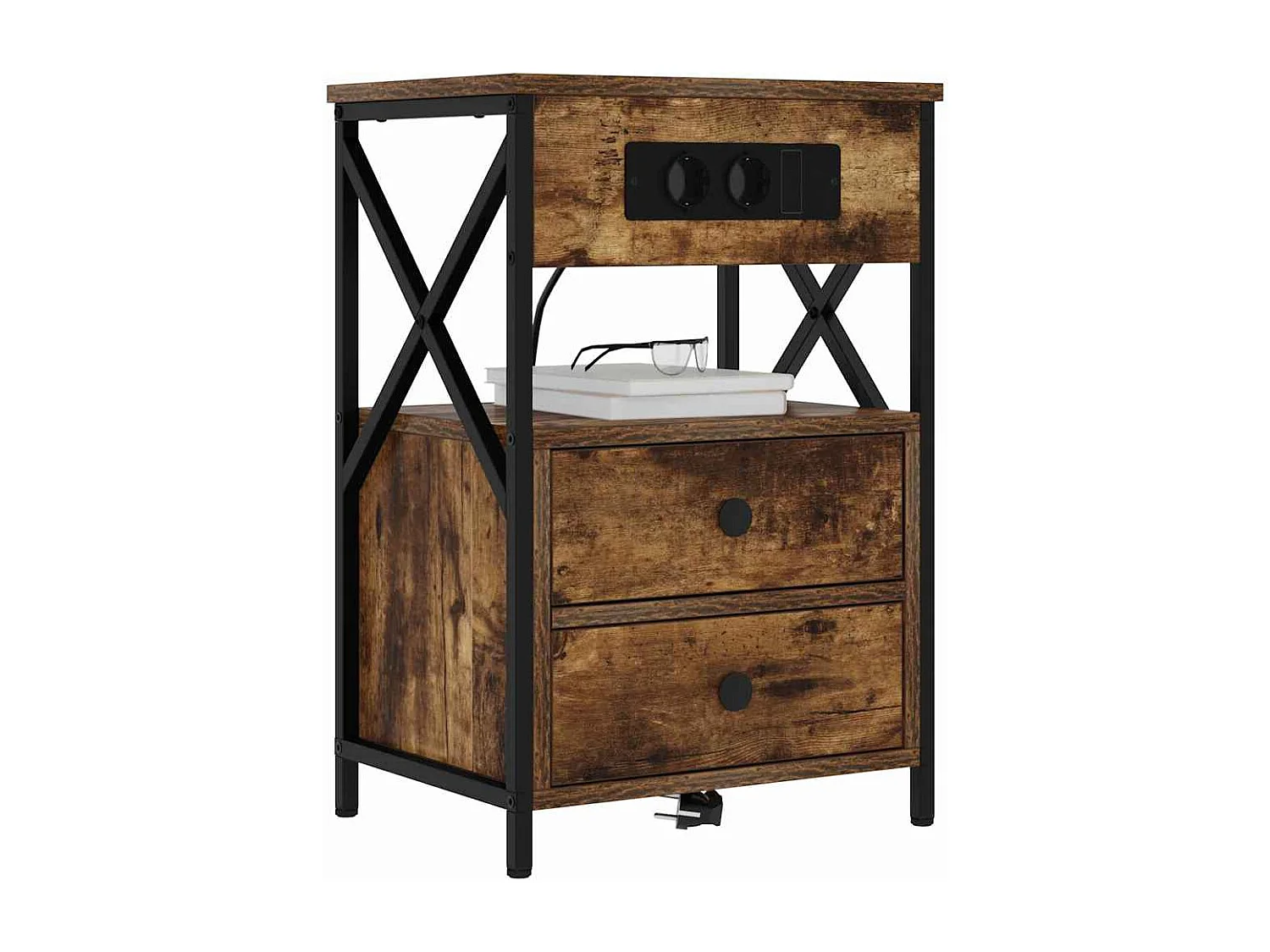 Cabinet de chevet Chêne fumé 40 x 31 x 60 cm Bois d'ingénierie