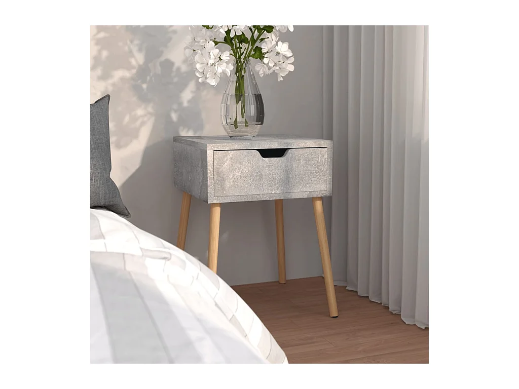 Mesita de noche Gris hormigón 40x40x56 cm Madera de ingeniería