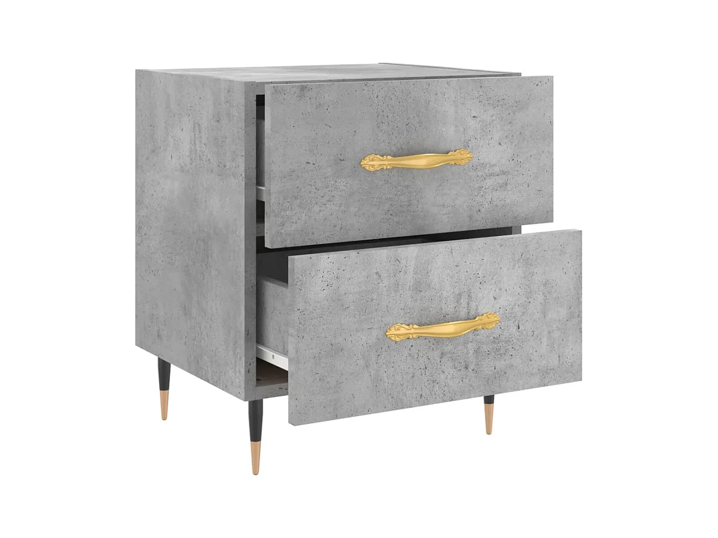 Comodino grigio cemento 40x35x47,5 cm in legno ingegnerizzato