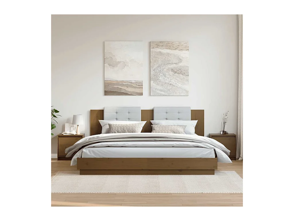 Nachtkastjes 2 stuks Honingbruin 40x30,5x40 cm Dennenhout