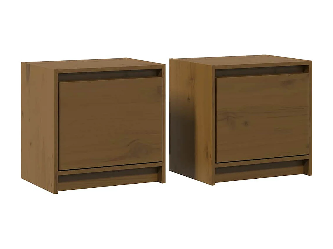 Tables de chevet 2 pcs Marron miel 40x30,5x40 cm Bois de pin