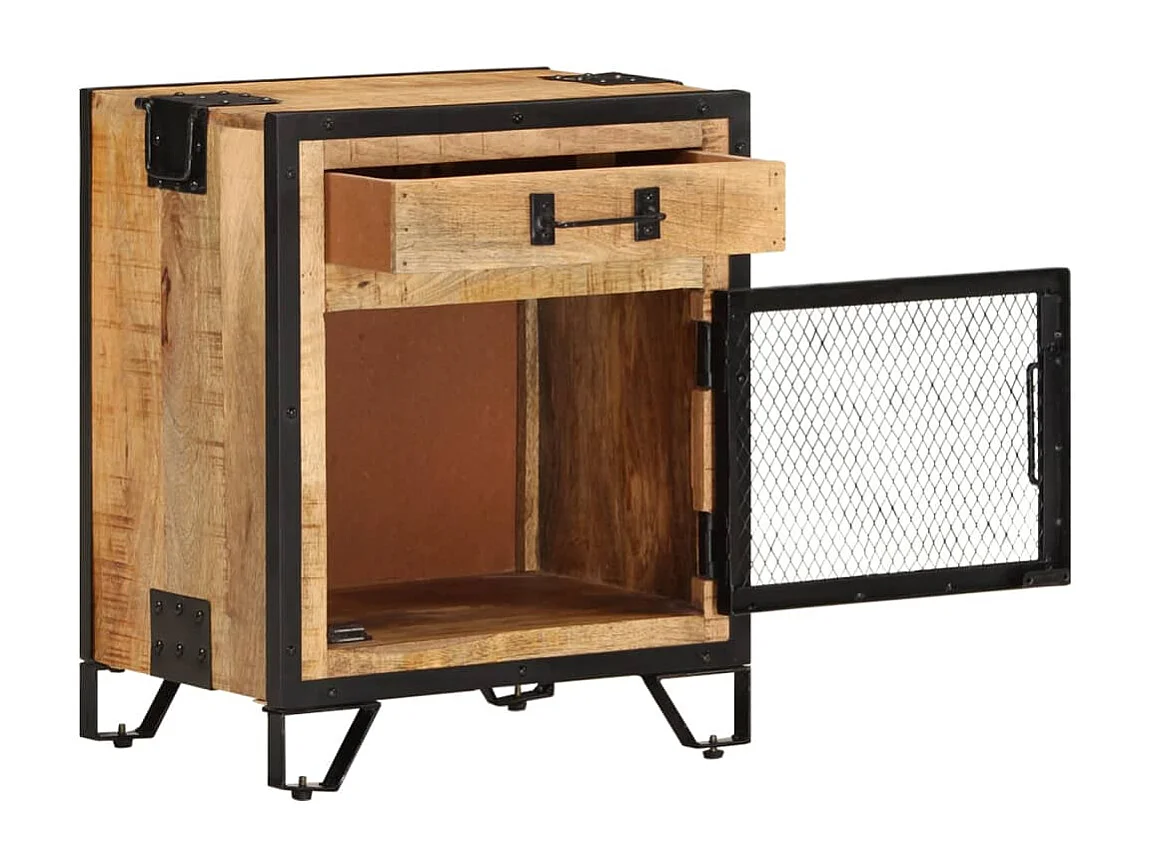 Comodino 43x30x51 cm Legno massello di mango grezzo