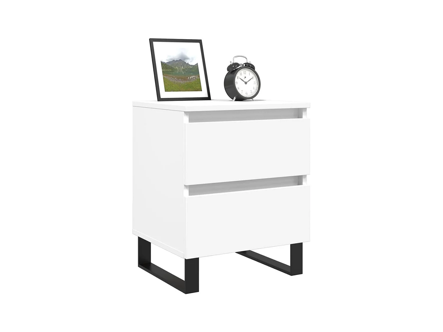 Comodino Bianco 40x35x50 cm Legno ingegnerizzato