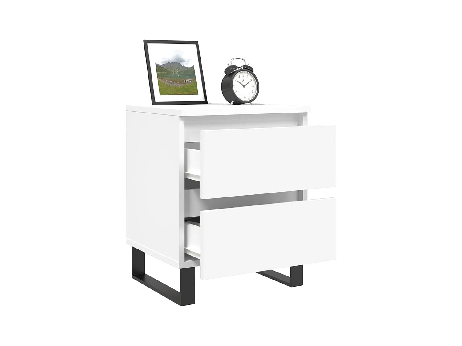 Comodino Bianco 40x35x50 cm Legno ingegnerizzato