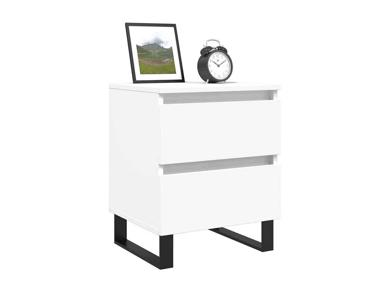 Mesita de noche Blanca 40x35x50 cm Madera de ingeniería