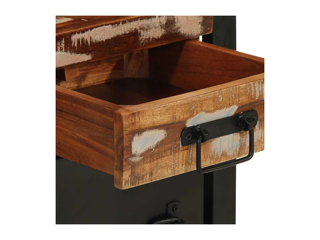 Nachtkastjes 2 stuks multicolor massief ruw mangohout