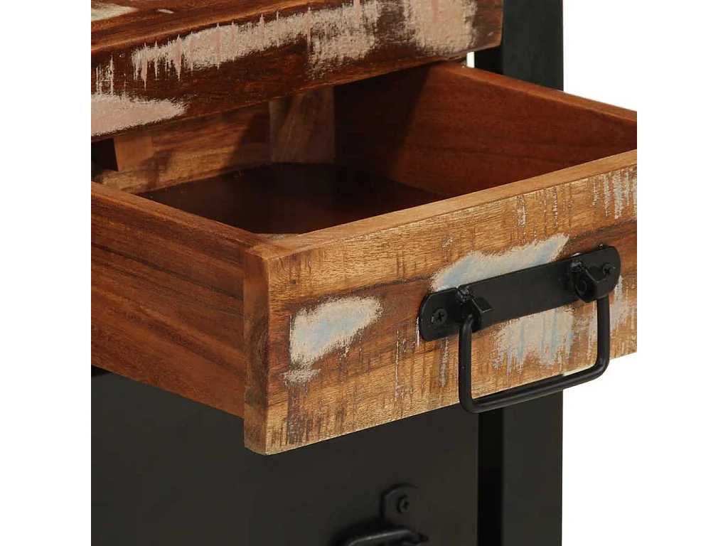 Tables de chevet 2 pcs multicolore bois massif de manguier brut